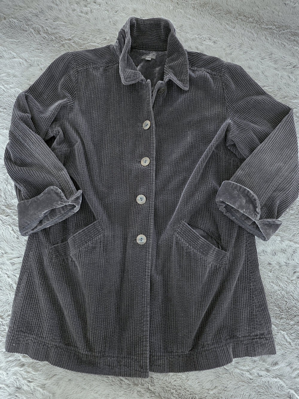 J.Jill Lightweight Washed-Cord Pleated Shacket LARGE - Picture 3 of 11